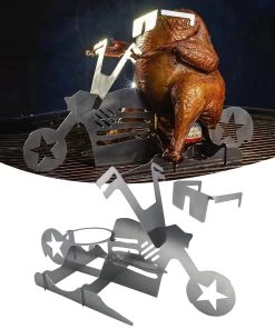 GrillX Beer Can Chicken Houder - Kiphouder Motorcycle - BBQ Accesoires - Bierkip - Barbeque Gereedschap - Chicken Sitter