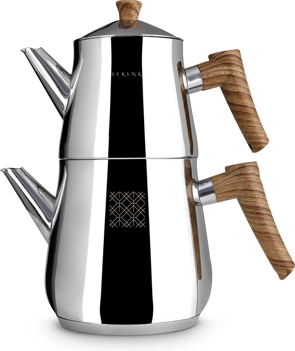 Serenk Definition Turkse Theepot - Inductie Geschikt - Theepottenset - RVS 3 Serenk Definition Turkse Theepot - Inductie Geschikt - Theepottenset - RVS