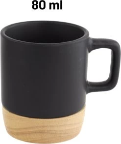 Orange85 Espresso Kopjes - Zwart - Set Van 4 - Met Bamboe Onderzetter - Met Oor - Koffiekopjes -Kook Verkoop 1010x1200 2