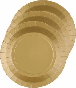 Santex Feest Gebak/taart Bordjes - Goud - 30x Stuks - Karton - D17 Cm