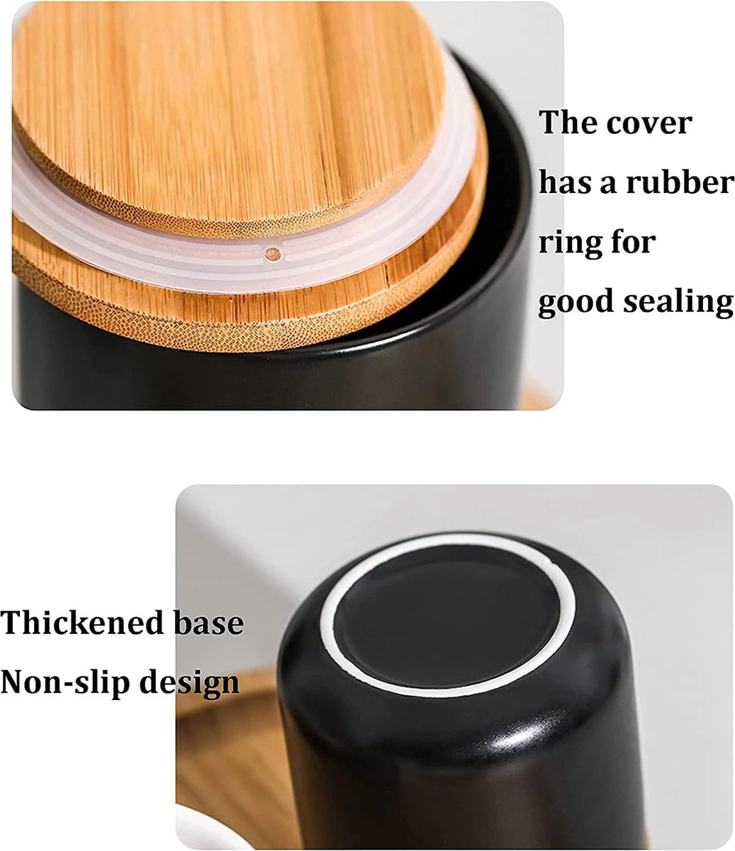 Voorraadpotten Keramiek - Suikerpot 3 Stuks - Deksel Bamboe - Luchtdict Voorraadbussen Potten - Wit 8 Voorraadpotten Keramiek - Suikerpot 3 Stuks - Deksel Bamboe - Luchtdict Voorraadbussen Potten - Wit - Afbeelding 6