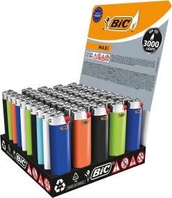 BIC Lighter Aansteker Maxi J26 Display(50stuks) 8 BIC Lighter Aansteker Maxi J26 Display(50stuks) -Kook Verkoop 1045x1200