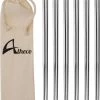 Alheco 6 Paar Koreaanse Chopsticks - Eetstokjes - Metaal / RVS - Zilver