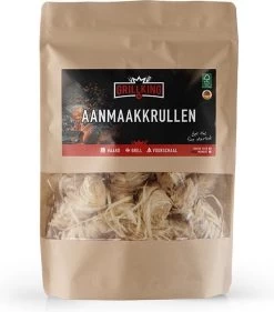 GrillKing - Houtwol Aanmaakkrullen 62 Stuks 800 Gram FSC® - Aanmaakwokkels - Lange Brandduur