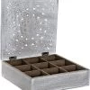 MDF Houten Theedoos/theekist Mandala Wit 9 Vakken 23 X 23 X 7 Cm - Theezakjes Bewaardozen -Kook Verkoop 1064x1200