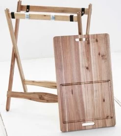 SenS-Line Inklapbare BBQ Bijzettafel - Acacia -Kook Verkoop 1068x1200