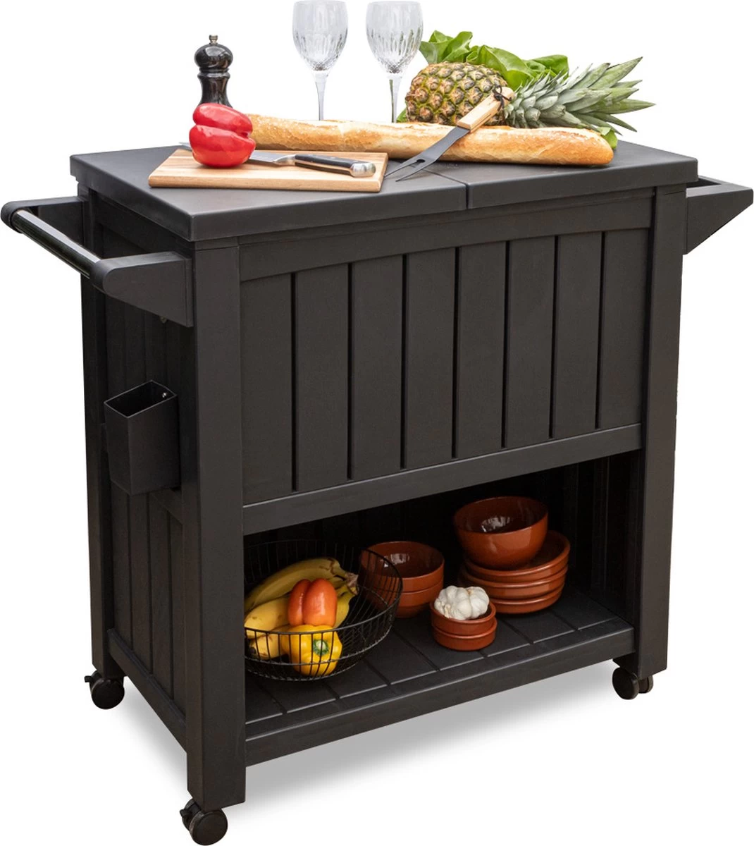 BluMill BBQ Tafel - Inclusief Koelvak 80 Liter - Op Wieltjes - Met Flessenopener - 102 X 46 X 86,5 Cm 3 BluMill BBQ Tafel - Inclusief Koelvak 80 Liter - Op Wieltjes - Met Flessenopener - 102 X 46 X 86,5 Cm