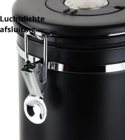 Castagnola Koffie Bewaarbus - Luchtdicht Met CO2 Uitlaat - Voor 600 Gram Koffiebonen - Koffieblik Matzwart Voorraadbussen - Voorraadbus - 1.8L -Kook Verkoop 1077x1200 4