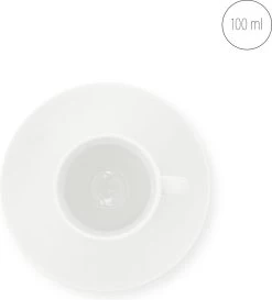 Vtwonen 4 Koffiekopjes Met Schoteltjes - Wit - Porselein - 100ml -Kook Verkoop 1087x1200