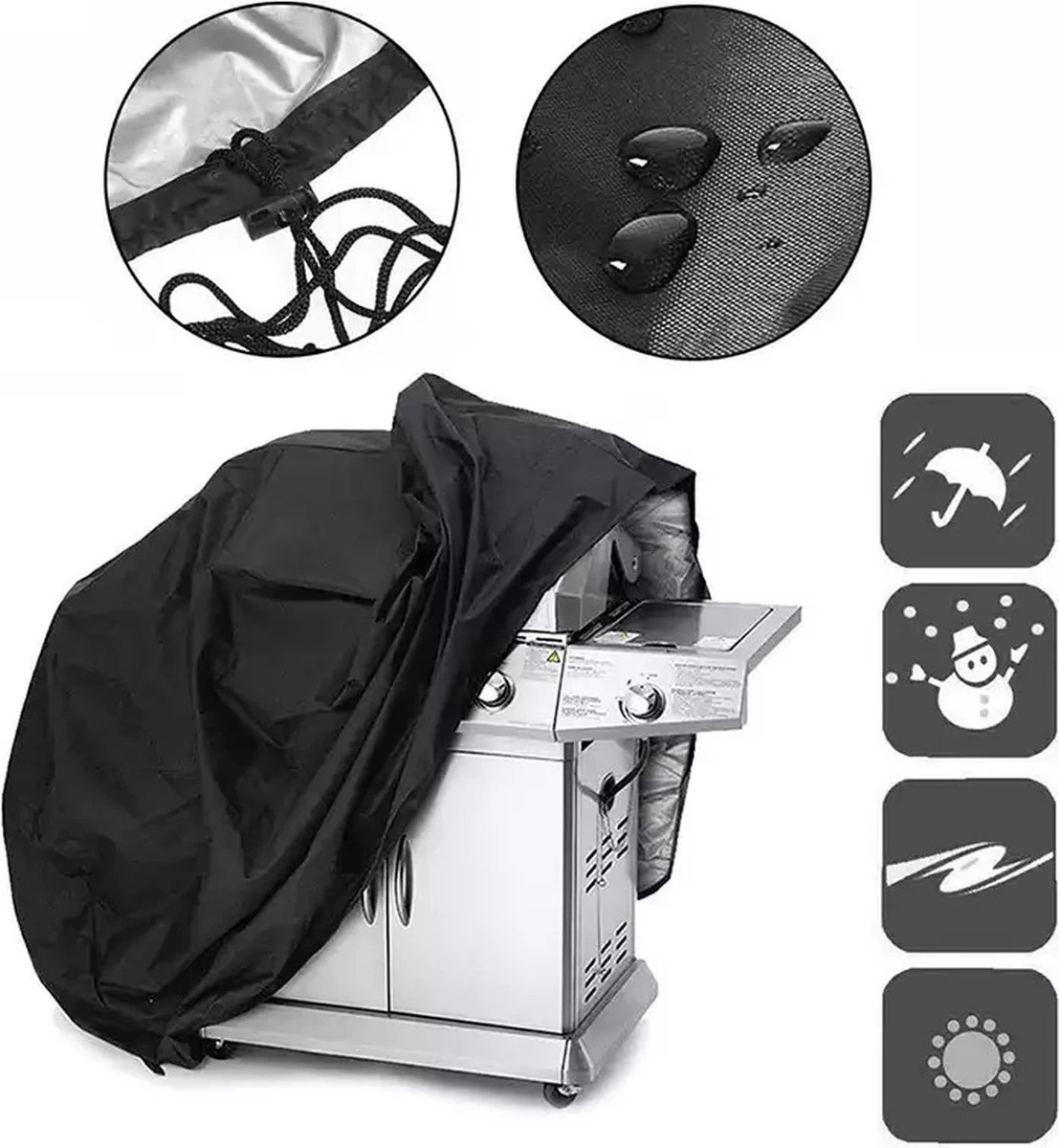 TammaT - BBQ Hoes - Waterdichte Beschermhoes - UV Bescherming - Maat L 170 X 61 X 117 Cm - Met Trekkoord 10 TammaT - BBQ Hoes - Waterdichte Beschermhoes - UV Bescherming - Maat L 170 X 61 X 117 Cm - Met Trekkoord - Afbeelding 8