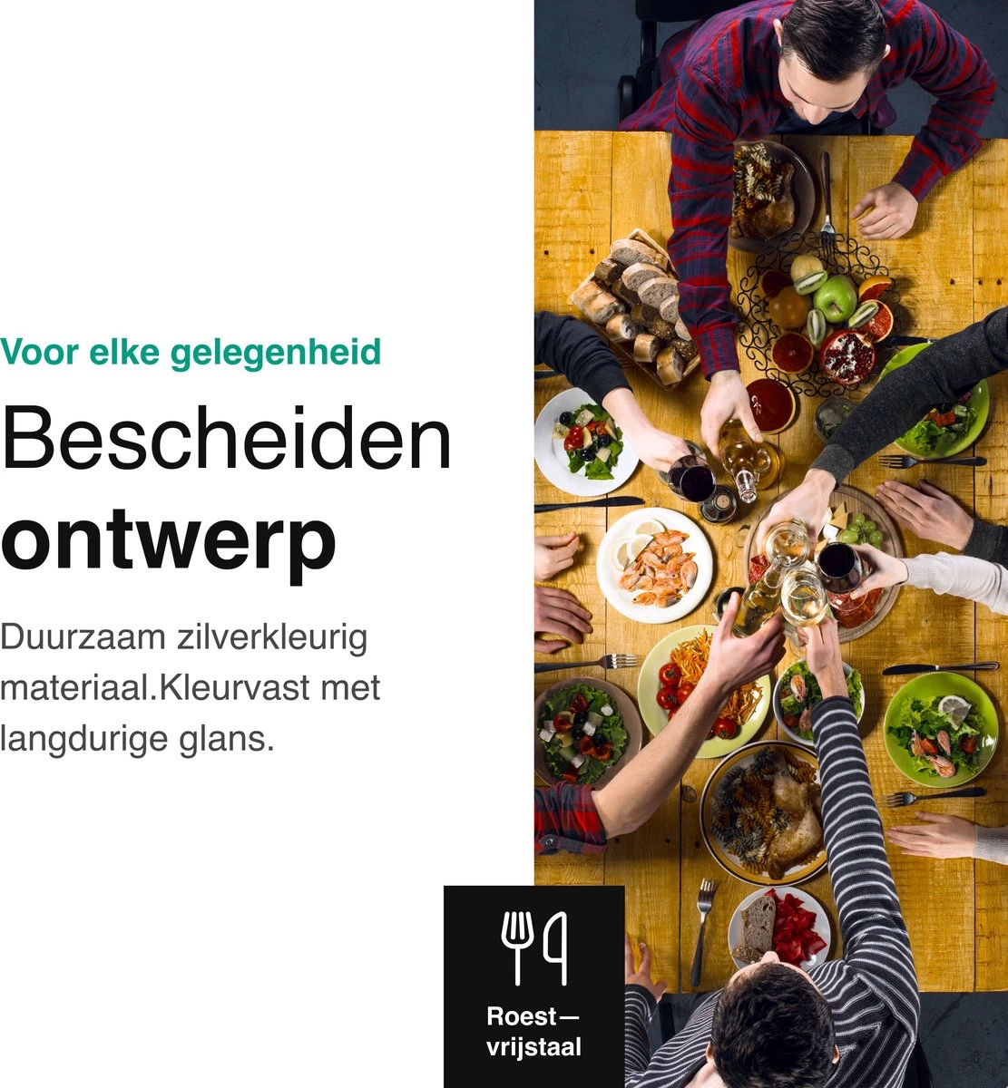 Vivid Green Bestekset (36-delig) - Bestek Set 6 Persoons - Lepels, Messen, Vorken En Steakmessen - Vaatwasserbestendig - RVS 6 Vivid Green Bestekset (36-delig) - Bestek Set 6 Persoons - Lepels, Messen, Vorken En Steakmessen - Vaatwasserbestendig - RVS - Afbeelding 4