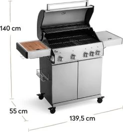 Burnhard Gas BBQ Big FRED Deluxe - 4 Branders - Incl. Keramische Infraroodbrander & Afdekhoes - Deluxe 24 Burnhard Gas BBQ Big FRED Deluxe - 4 Branders - Incl. Keramische Infraroodbrander & Afdekhoes - Deluxe -Kook Verkoop 1113x1200 1