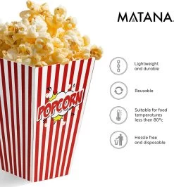 50 Duurzame Popcorn Bakjes (18x10cm) - Popcorn Zakjes Voor Filmavonden, Feestjes - Ook Geschickt Als Snoepbakje Of Feestzakje Voor Kinderen -Kook Verkoop 1115x1200 1