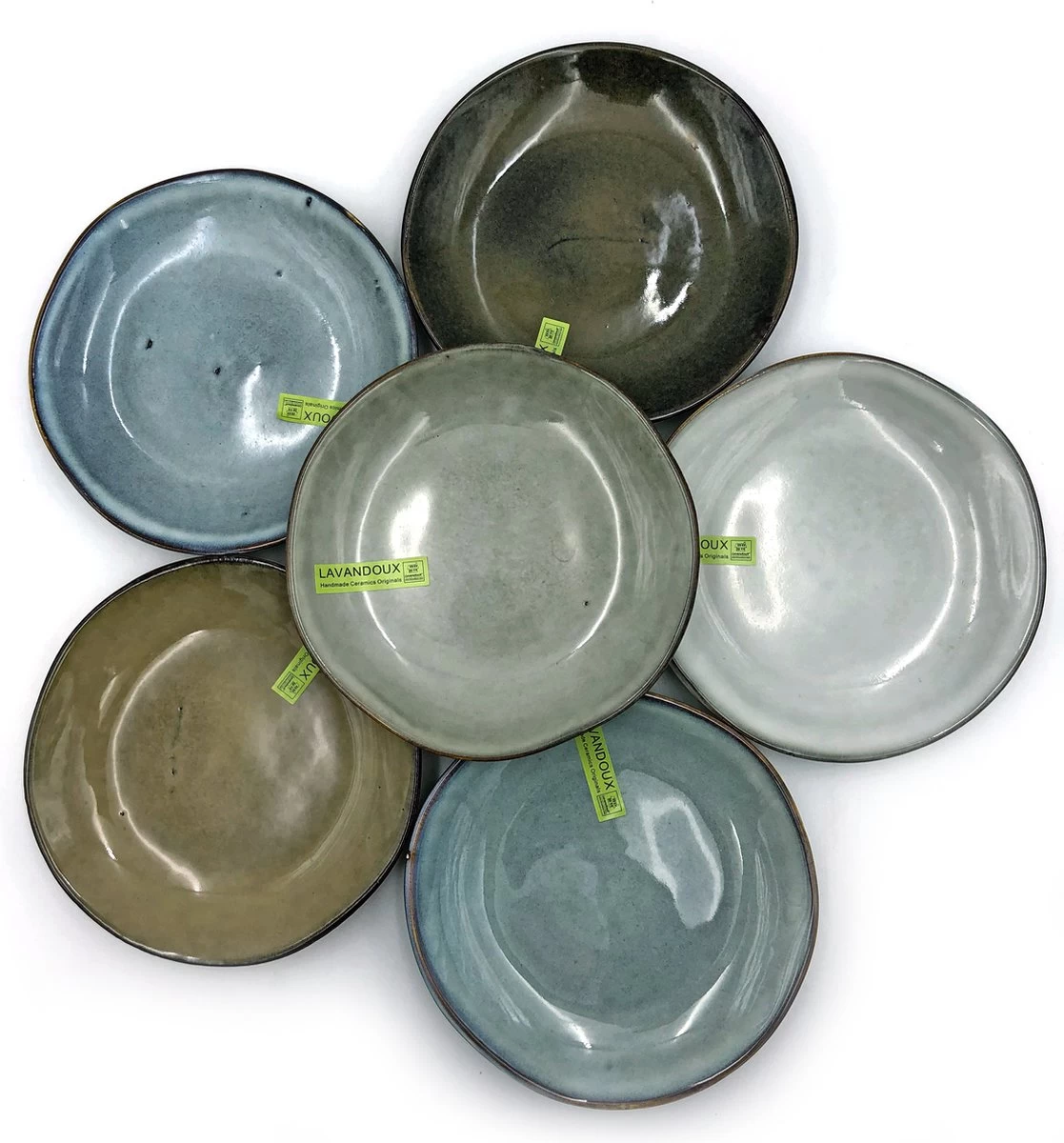 Lavandoux - Gebaksbordjes - Petit Fours - Ø14 Cm - Beige/Grijs - Set Van 6 4 Lavandoux - Gebaksbordjes - Petit Fours - Ø14 Cm - Beige/Grijs - Set Van 6 - Afbeelding 2