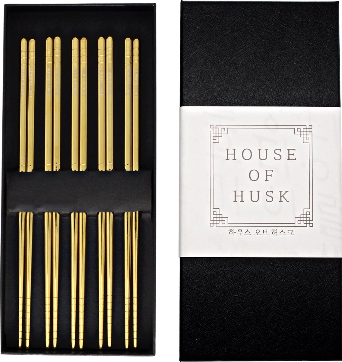 House Of Husk Chopsticks Set - Koreaanse Eetstokjes - Vaatwasserbestendig - RVS - 5 Paar - Goud 3 House Of Husk Chopsticks Set - Koreaanse Eetstokjes - Vaatwasserbestendig - RVS - 5 Paar - Goud