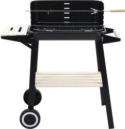 Verrijdbare Barbecue – Houtskool/Briketten - Verstelbare Grillplaat – Houten Tafel – Winscherm – Gewicht 5.9kg -Kook Verkoop 1161x1200