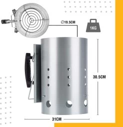 Kolen Starter GROOT - Brikettenstarter Met Veiligheidshandgreep - Snelstarter Voor Barbecue - BBQ Houtskool Starter 13 Kolen Starter GROOT - Brikettenstarter Met Veiligheidshandgreep - Snelstarter Voor Barbecue - BBQ Houtskool Starter -Kook Verkoop 1165x1200