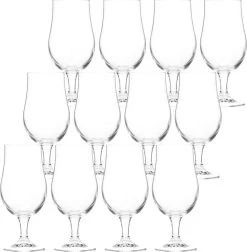 Merkloos 12x Bierglazen Op Voet 370 Ml - Speciaalbier Glazen Van 18 Cm