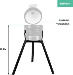 VONROC Kamado Onderstel – Prettige Werkhoogte Van 75cm - Universeel Voor 13 Inch Kamado Barbecues -Kook Verkoop 1178x1200