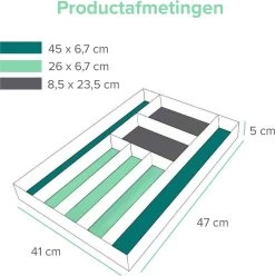 Bamboe Bestekbak Van Coninx 41x47cm | Besteklade | Bestekhouder | Opbergbak | Duurzaam | Voor Laden Van 47cm Diep -Kook Verkoop 1195x1200 17