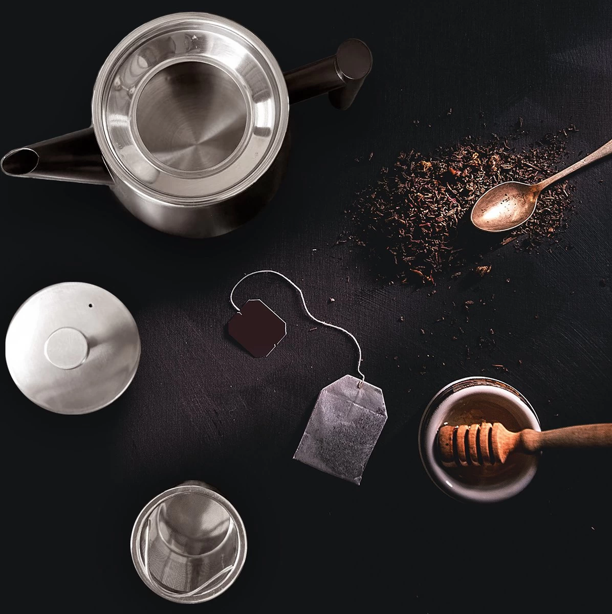 Vaja® Camille Theepot Zwart Met Filter - 1 Liter - RVS - Dubbelwanding 8 Vaja® Camille Theepot Zwart Met Filter - 1 Liter - RVS - Dubbelwanding - Afbeelding 6