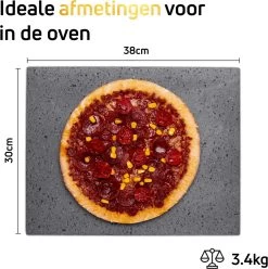 Pizzasteen BBQ Oven - Lava Van Vulkaan Etna - Barbecue Accesoires - Made In Italy - Broodbaksteen - 30x38x1.1 - VDN -Kook Verkoop 1197x1200 2