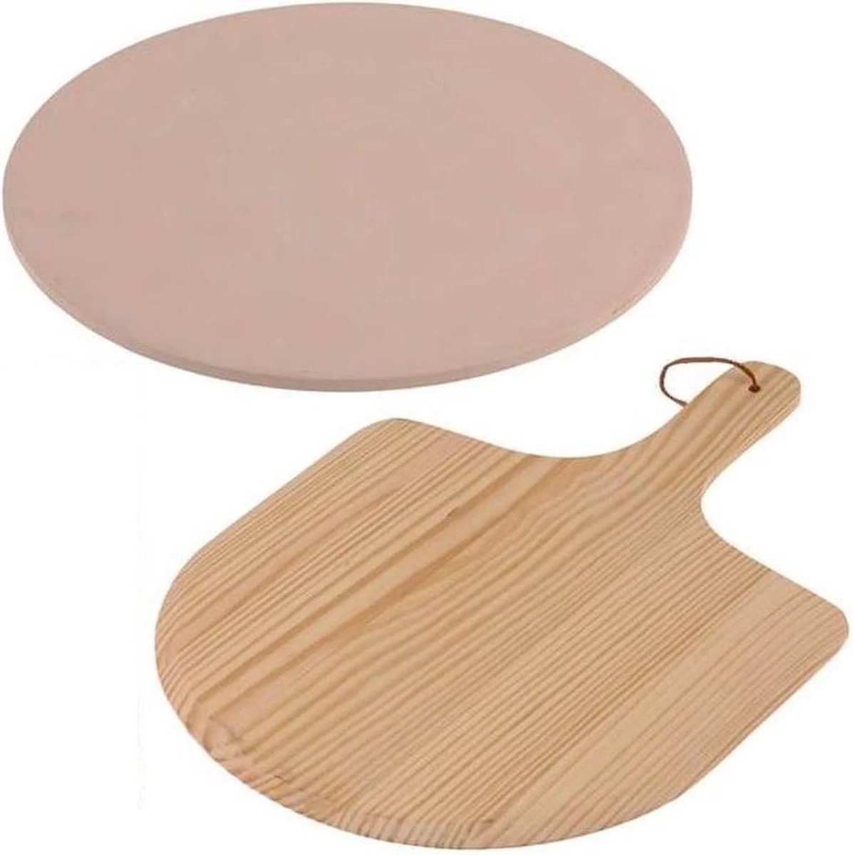 MaxxHome Pizzasteen - BBQ Steen - Maximum Te Verhitten Tot 600 Graden - ⌀33 - Incl. Houten Schep 4 MaxxHome Pizzasteen - BBQ Steen - Maximum Te Verhitten Tot 600 Graden - ⌀33 - Incl. Houten Schep - Afbeelding 2