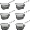 Merkloos 6x Stuks Zwarte Patat/snack Serveermandjes/frietmandjes 14 Cm - Tafeldecoratie - Patat/snack Serveren In Een Mandje