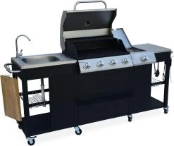 Alice's Garden Gas BBQ D'Artagnan - Zwart - 5 Branders - Buitenkeuken -Kook Verkoop 1200x1005 1