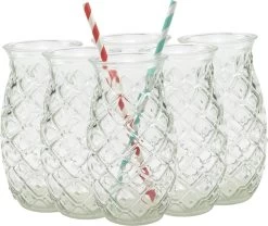 Merkloos Beker - Glas Ananas - 6 Stuks - Zomer - Cocktail -400ml -Kook Verkoop 1200x1009