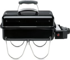 Weber Go-Anywhere Gas Barbecue - 41x26 Cm - Roestvrijstalen Branders - Gasregelkop - Incl. Deksel