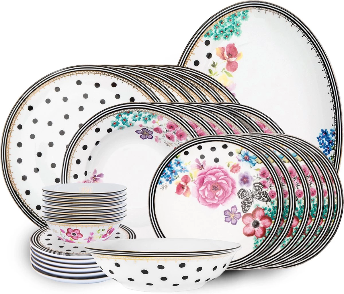 Melli Mello Nora Dots - Serviesset - Complete Serviesset 6 Personen - Bloemen - Stippen 3 Melli Mello Nora Dots - Serviesset - Complete Serviesset 6 Personen - Bloemen - Stippen