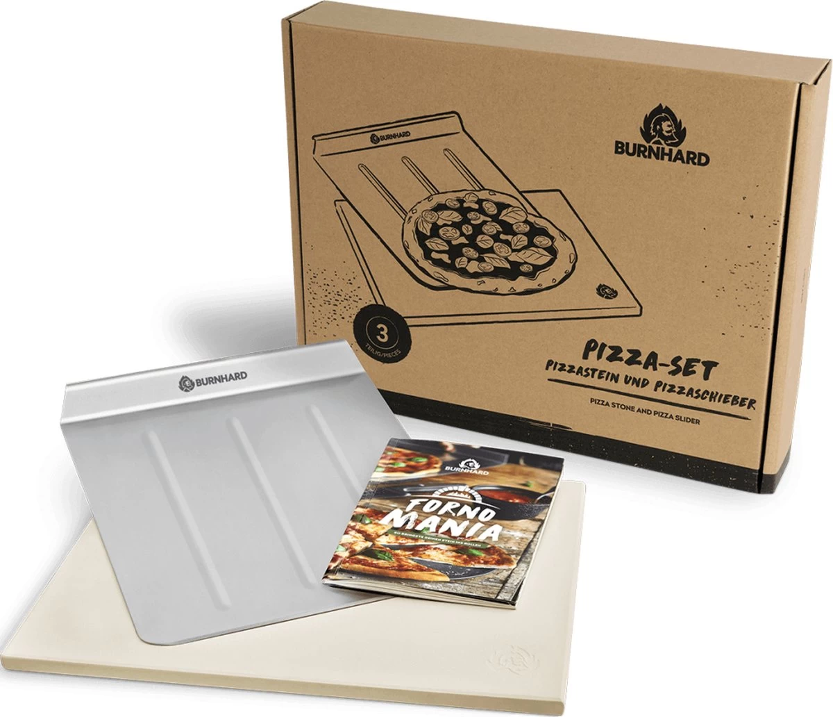 Burnhard Pizzasteen 38 X 30 X 1,5 Cm + Pizzaschep 12 Burnhard Pizzasteen 38 X 30 X 1,5 Cm + Pizzaschep - Afbeelding 10