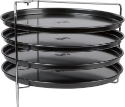 Pizza - Pizzarek - Pizza Oven - Zenker - Pizzabakset - 5 Delige Set Voor 4 Pizza's - Ø 28,5 Cm - Antiaanbaklaag Van ILAG® - Pizzaplaat - Pizza