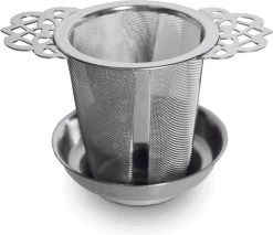 Theezeef - Theefilter - Voor Losse Thee - Met Uitlekbakje - Horeca Gebruik