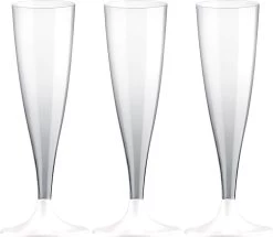 Santex Champagneglazen Kunststof 140 Ml Met Witte Voet - Set 30x Stuks