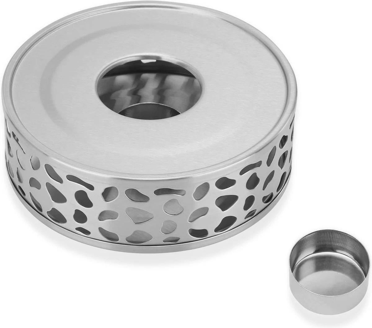 INTIRILIFE Theepot Warmer In Zilver – Roestvrijstalen Theepot Met Patroon Voor Hittebestendige Theepotten – Roestvrijstalen Theewarmer Voor Koffie, Thee En Nog Veel Meer. 3 INTIRILIFE Theepot Warmer In Zilver – Roestvrijstalen Theepot Met Patroon Voor Hittebestendige Theepotten – Roestvrijstalen Theewarmer Voor Koffie, Thee En Nog Veel Meer.