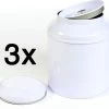 Merkloos 3 Stuks - Theeblik - Wit - Theeblik 100 Gram - Rond - Theedoos - Theeblik Met Binnendeksel - Dubbele Deksel - Theeblikken Voor Losse Thee - Bewaarblik - Voorraadbussen - Opbergbak - Voorraadbus - Voor Losse Thee, Kruiden, Specerijen En Koffiebonen -Kook Verkoop 1200x1063 5