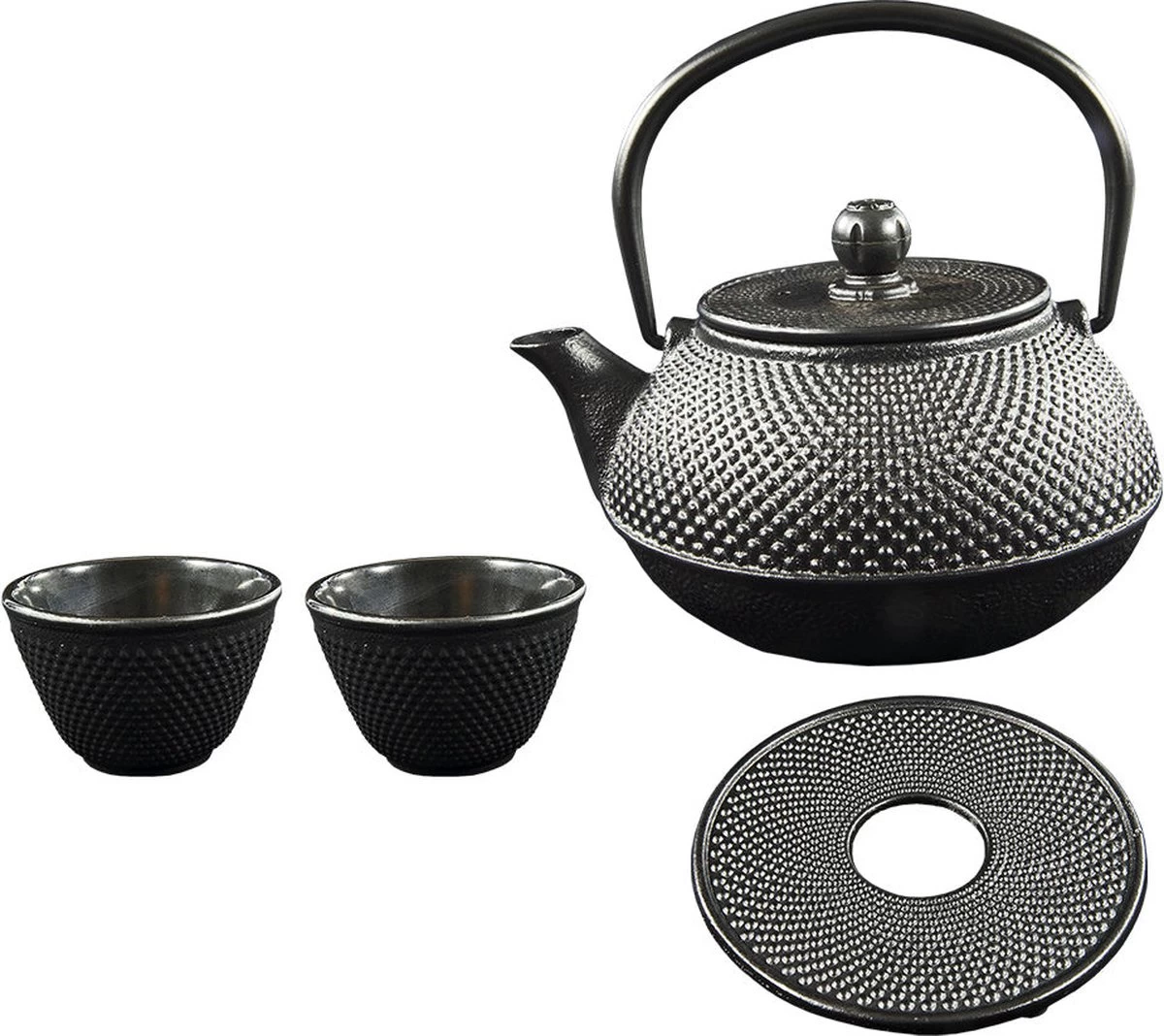 SakuraTea - Theepot Set - 4-delig - Gietijzer - Zwart - 0.8L - 2 Kopjes (100ml) 10 SakuraTea - Theepot Set - 4-delig - Gietijzer - Zwart - 0.8L - 2 Kopjes (100ml) - Afbeelding 8