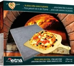 ETNA Pizza Set - Grote Pizzasteen & GRATIS Pizzaschep - 30 Cm X 38 Cm - Echt Italiaanse Pizzasteen - Broodbaksteen - BBQ Pizzasteen - Gemaakt Van Lavasteen Uit De Etna - Non-stick - Eppicotispai