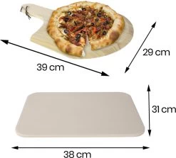 Buxibo 2in1 Pizzasteen - Voor BBQ & Oven - Inclusief Serveer Plank - Pizzabord/Pizzaplank - 30.5 X 38.1 X 1.4 Cm -Kook Verkoop 1200x1085