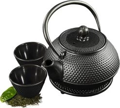 SakuraTea - Theepot Set - 4-delig - Gietijzer - Zwart - 0.8L - 2 Kopjes (100ml) 15 SakuraTea - Theepot Set - 4-delig - Gietijzer - Zwart - 0.8L - 2 Kopjes (100ml) -Kook Verkoop 1200x1086