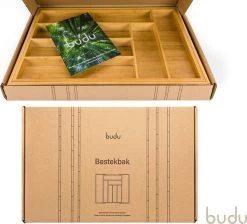 Budu Uitschuifbare Bamboe Bestekbak #43 (43 Cm Diep) - Bestekcassette Hout - Besteklade - 43 X 32,2 - 53 Cm - 6/8 Vakken -Kook Verkoop 1200x1087 5