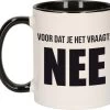 Voordat Je Het Vraagt NEE Collega Koffiemok / Theebeker - 300 Ml - Wit Met Zwart - Het Antwoord Is Nee / Kantoorhumor - Grappige Cadeau Mok / Beker -Kook Verkoop 1200x1094 1
