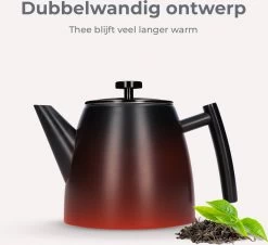 Vaja® Camille Theepot Zwart Met Filter - 1 Liter - RVS - Dubbelwanding 15 Vaja® Camille Theepot Zwart Met Filter - 1 Liter - RVS - Dubbelwanding -Kook Verkoop 1200x1099 5