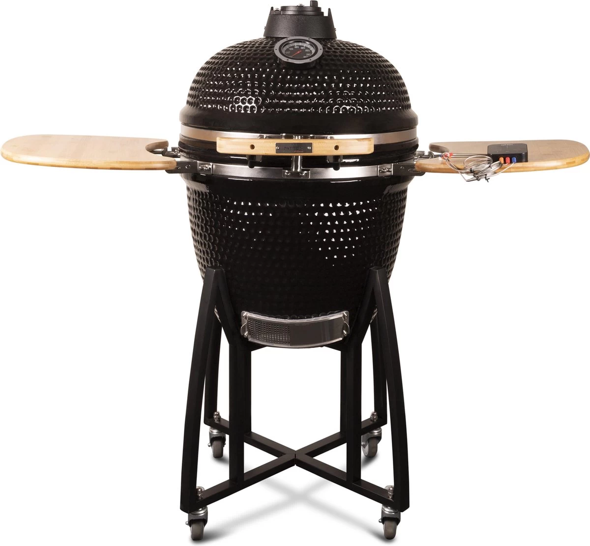Patton - Kamado 21" - Premium Black - Keramische Barbecue - Incl. Bluetooth Kerntemperatuurmeter - LED Verlichting - Large - Compleet - Zwart 20 Patton - Kamado 21" - Premium Black - Keramische Barbecue - Incl. Bluetooth Kerntemperatuurmeter - LED Verlichting - Large - Compleet - Zwart - Afbeelding 18