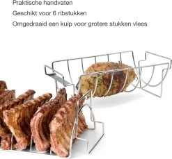 Barbecook Vlees & Ribrek - Spareribs Houder - RVS - Inox Barbecook Vlees & Ribrek - Spareribs Houder - RVS - Inox -Kook Verkoop 1200x1114 3