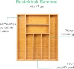 Bamboe Bestekbak Van Coninx 41x47cm | Besteklade | Bestekhouder | Opbergbak | Duurzaam | Voor Laden Van 47cm Diep -Kook Verkoop 1200x1118 4