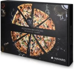 Navaris Pizzasteen XL Voor Oven En Barbecue - Rechthoekige Pizzaplaat 38 X 30 Cm - Inclusief Receptenboek - Keramisch Geglazuurd - Zwart -Kook Verkoop 1200x1125 2