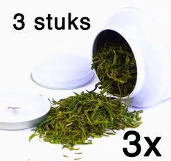 Merkloos 3 Stuks - Theeblik - Wit - Theeblik 100 Gram - Rond - Theedoos - Theeblik Met Binnendeksel - Dubbele Deksel - Theeblikken Voor Losse Thee - Bewaarblik - Voorraadbussen - Opbergbak - Voorraadbus - Voor Losse Thee, Kruiden, Specerijen En Koffiebonen -Kook Verkoop 1200x1125 5